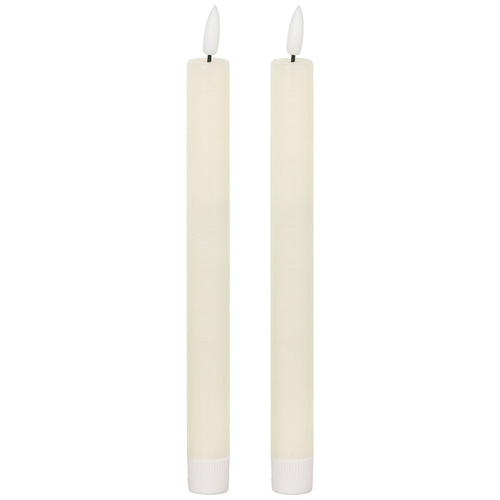 Luxe Collection Natural Glow S/ 2 Ivory LED Dinner Candles