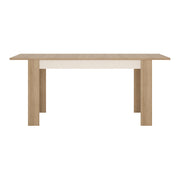 Lyon Medium Extending Dining Table 140-180cm in Riviera Oak/White High Gloss