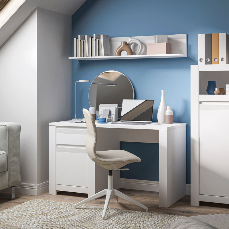 Novi 1 Door 1 Drawer Desk in Alpine White