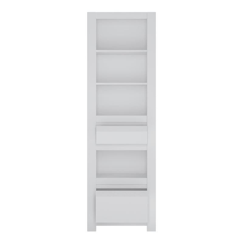 Novi 2 Drawer Bookcase in Alpine White