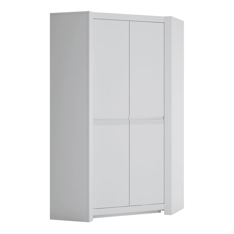 Novi 2 Door Corner Wardrobe in Alpine White