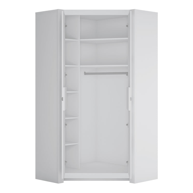 Novi 2 Door Corner Wardrobe in Alpine White