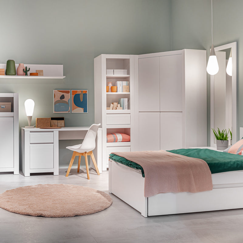 Novi 2 Door Corner Wardrobe in Alpine White