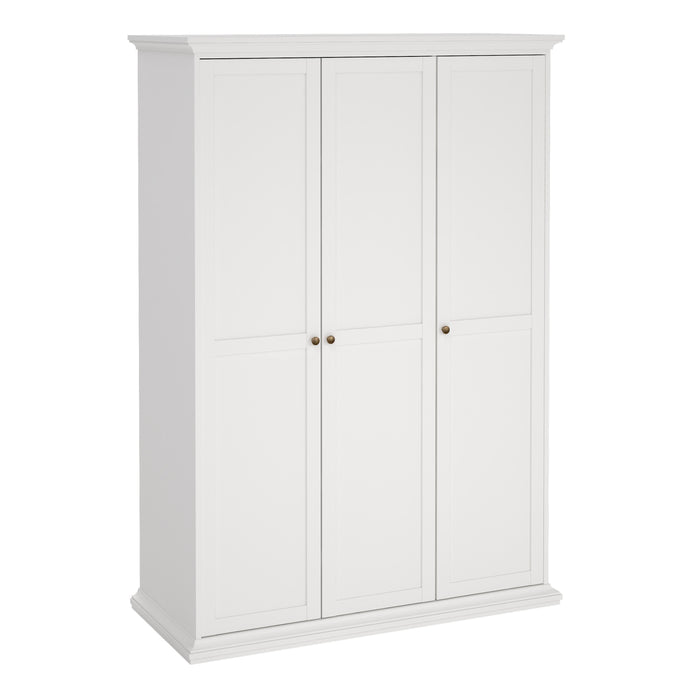 Paris Wardrobe with 3 Doors in White