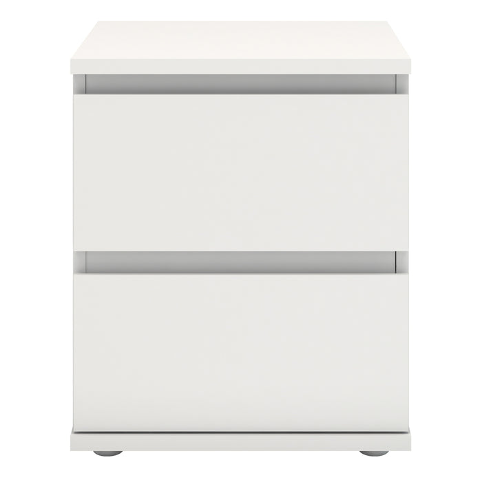 Nova Bedside 2 Drawer in White