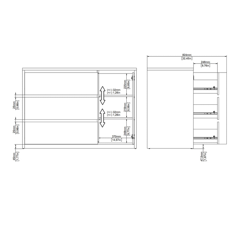 Next Sideboard with 1 door and 3 drawers White