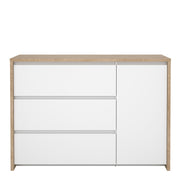 Next Sideboard with 1 door and 3 drawers Jackson Hickory White high gloss