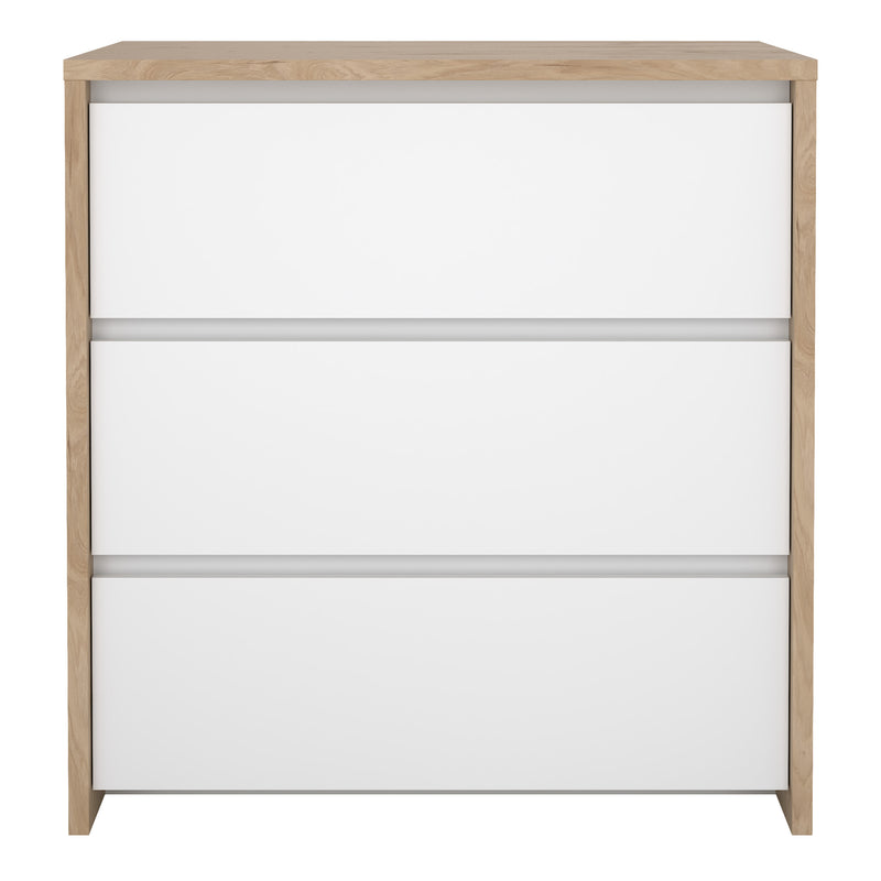 Next Chest 3 drawers Jackson Hickory White high gloss