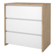 Next Chest 3 drawers Jackson Hickory White high gloss