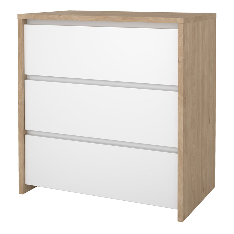 Next Chest 3 drawers Jackson Hickory White high gloss
