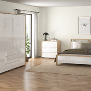 Next Chest 3 drawers Jackson Hickory White high gloss