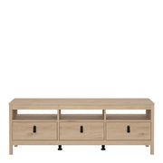 Barcelona TV-Unit 3 Drawers in Jackson Hickory Oak