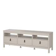 Barcelona TV Unit 3 Drawers in Cashmere