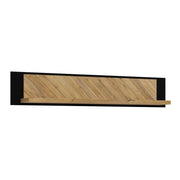 Nikomedes Wall Shelf 140cm in Spica Oak/Matt Black/Bartex Oak