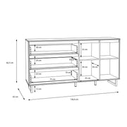 Nikomedes Sideboard in Spica Oak/Matt Black/Bartex Oak