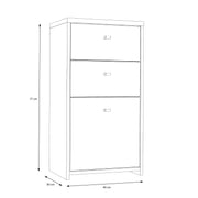 Best Chest Storage Cabinet 2 Drawers 1 Door in Concrete Optic Dark Grey/Old - Wood Vintage