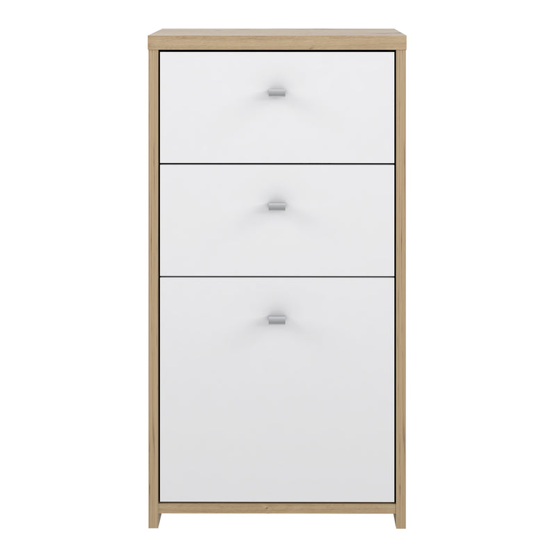 Best Chest Storage Cabinet 2 Drawers 1 Door in Artisan Oak/White