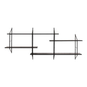 Belfast Wall Unit with 4 Shelves in Black