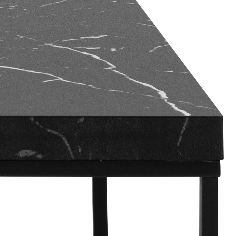 Barossa Coffee Table with Black Marble Marquina Top & Black Steel Base 110x55x45cm