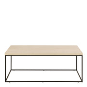 Barossa Coffee Table with Travertine Rough Paper Top & Black Powder Steel Base 110x55x45cm