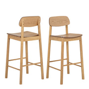 Barlow Bar Table in Matt Oak Included 2 Barlow Bar Stool in Matt Oak