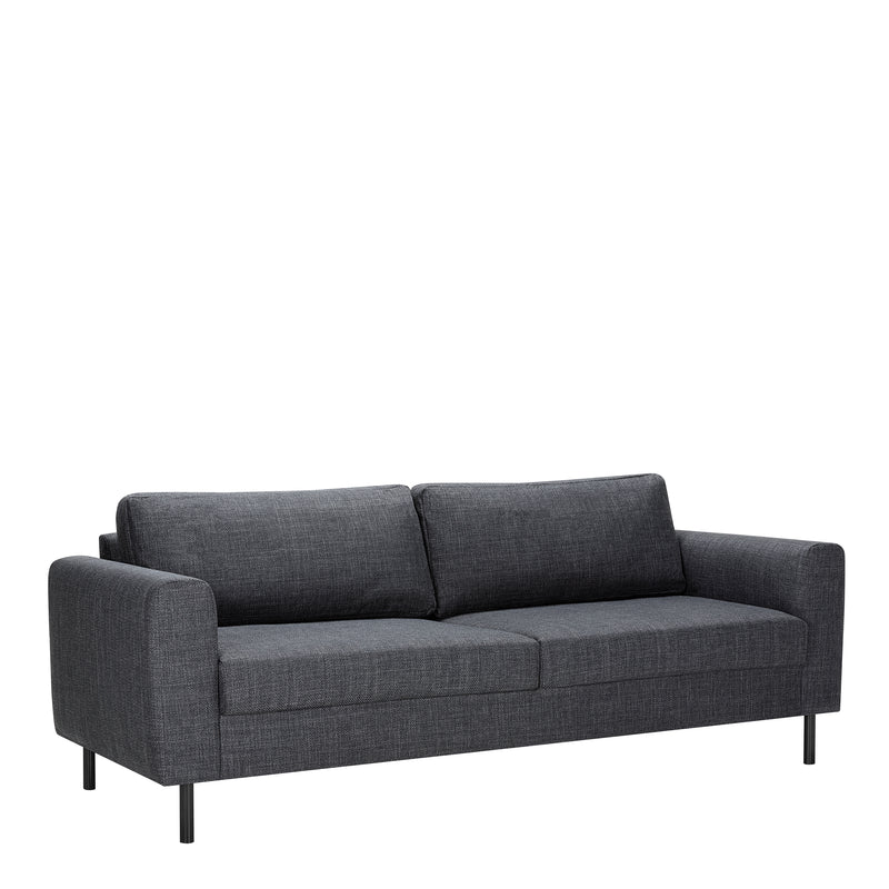 Omaha 3-Seater Sofa Dark 19 Fabric, Base Steel