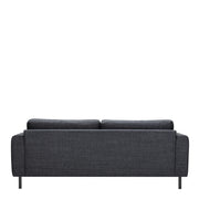Omaha 3-Seater Sofa in Basel Dark Grey 19 Fabric, Base Matt Black Steel