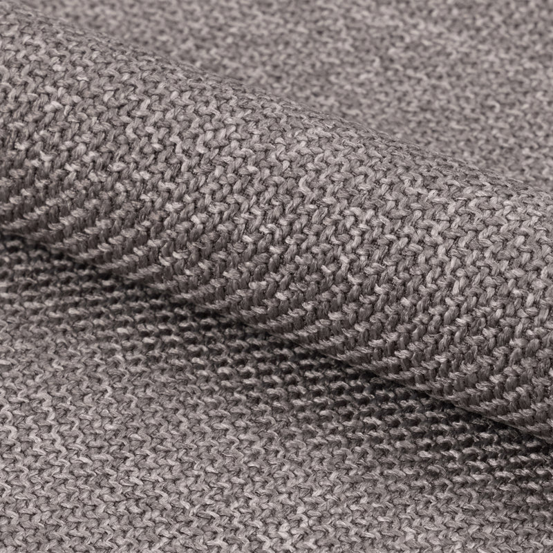 Omaha 3-Seater Sofa in Basel Light Grey Brown 34 Fabric, Base Matt Black Steel