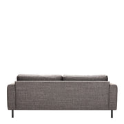 Omaha 3-Seater Sofa in Basel Light Grey Brown 34 Fabric, Base Matt Black Steel