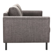 Omaha 3-Seater Sofa in Basel Light Grey Brown 34 Fabric, Base Matt Black Steel