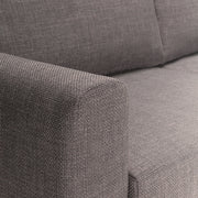 Omaha 3-Seater Sofa in Basel Light Grey Brown 34 Fabric, Base Matt Black Steel