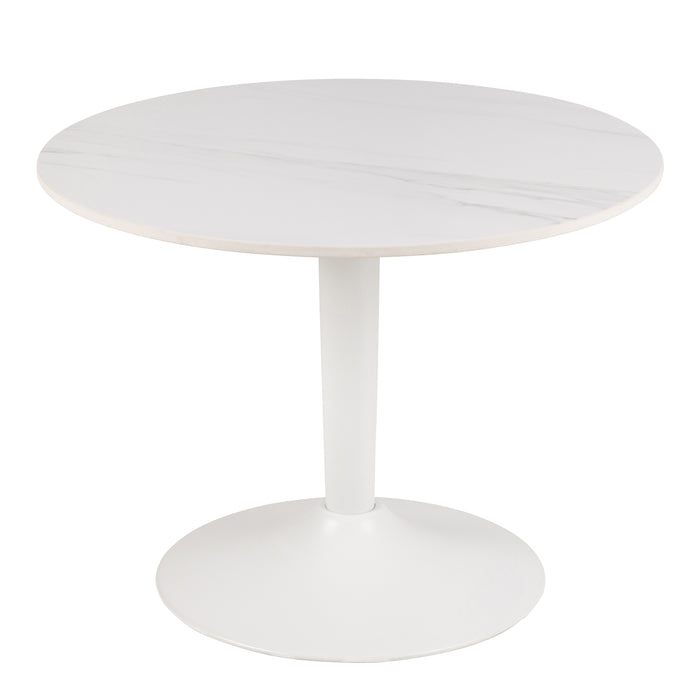 Malta Ceramic Round Coffee Table in White 60x45cm