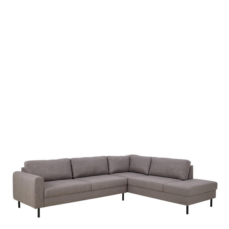 Omaha Corner Sofa With Open End RHF, Light 34 Fabric, Base Steel