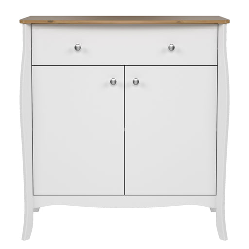 Baroque Sideboard 2 Doors 1 Drawer in Pure White Iced Coffee Lacquer