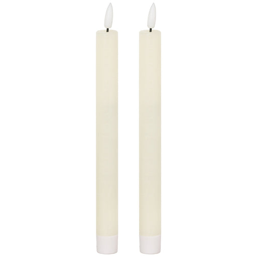 Luxe Collection Natural Glow S/ 2 Ivory LED Dinner Candles
