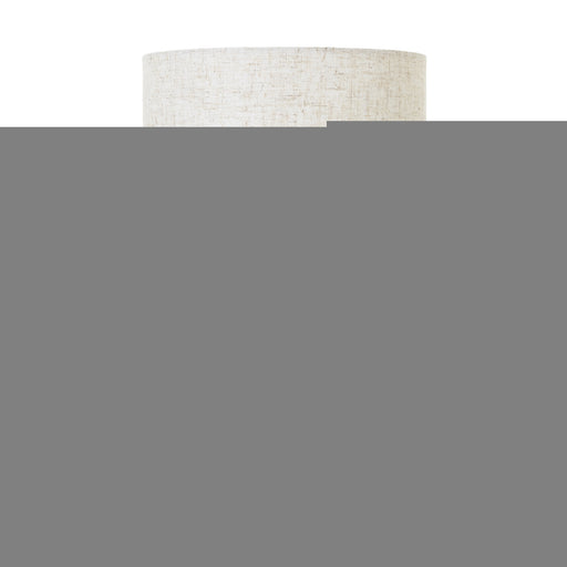 White Wash Small Bulbous Wicker Table Lamp With Linen Shade