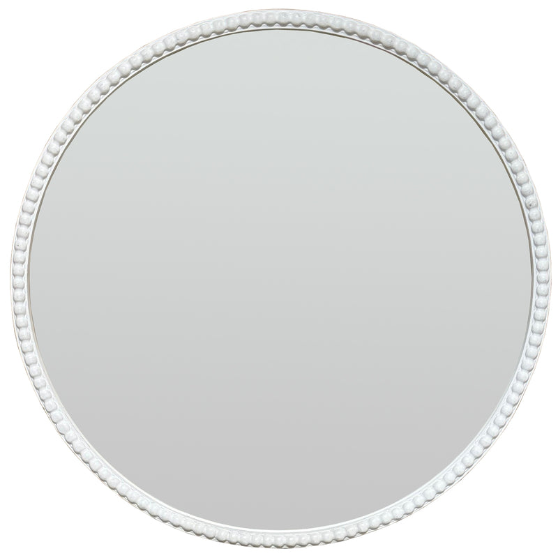Washed Wood Framed Beaded Mirror