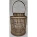 Cylinder Wicker Lantern With Glass Holder