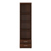 Imperial Tall 2 Drawer Narrow Cabinet with Open Shelving in Dark Mahogany Melamine