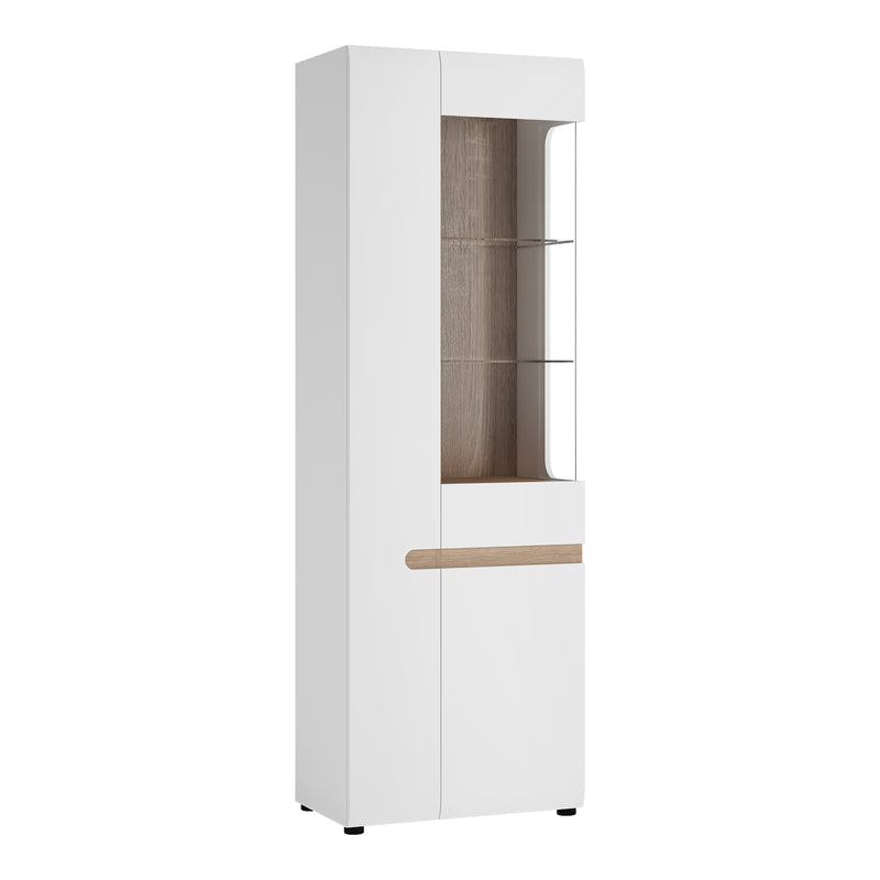 Chelsea Living Tall Glazed Narrow Display Unit (LHD) with a Trim