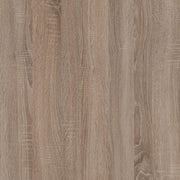 Chelsea Living Tall Glazed Narrow Display Unit (LHD) in White with a Truffle Oak Trim