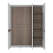 Chelsea Bedroom 3 Door Wardrobe with Mirror in White with a Truffle Oak Trim
