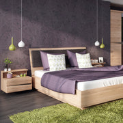 Kensington 2 Drawer Bedside Cabinet LH Drawer (wall fixing) in Oak.