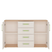 4KIDS 2 Door 4 Drawer Sideboard with Lemon Handles