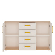 4KIDS 2 Door 4 Drawer Sideboard with Orange Handles