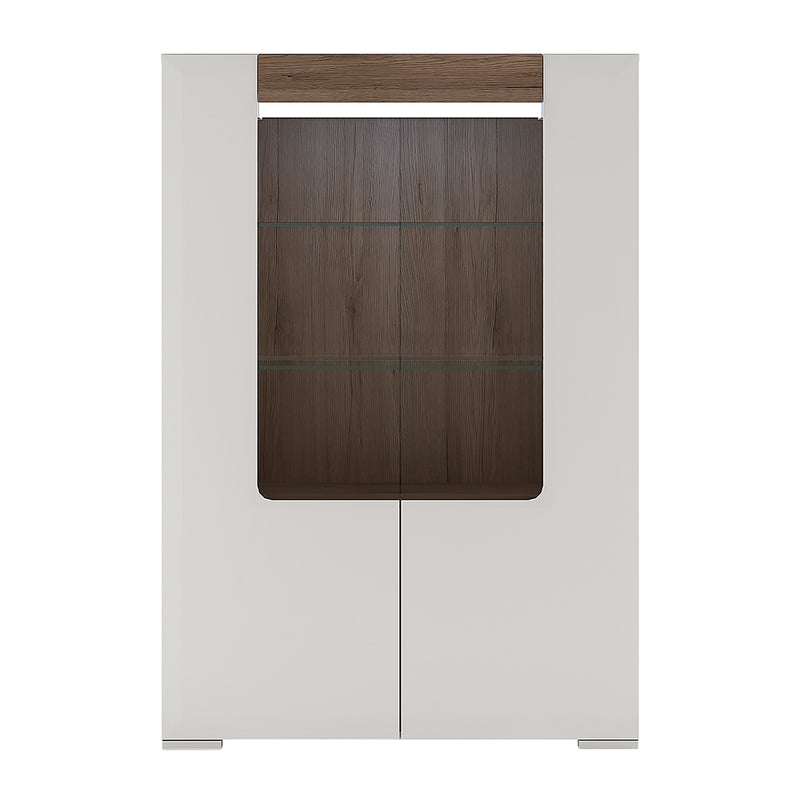 Toronto Low Glazed 2 Door Display Cabinet with Internal Shelves (inc. Plexi Lighting)