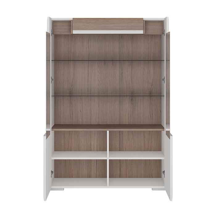 Toronto Low Glazed 2 Door Display Cabinet with Internal Shelves (inc. Plexi Lighting)