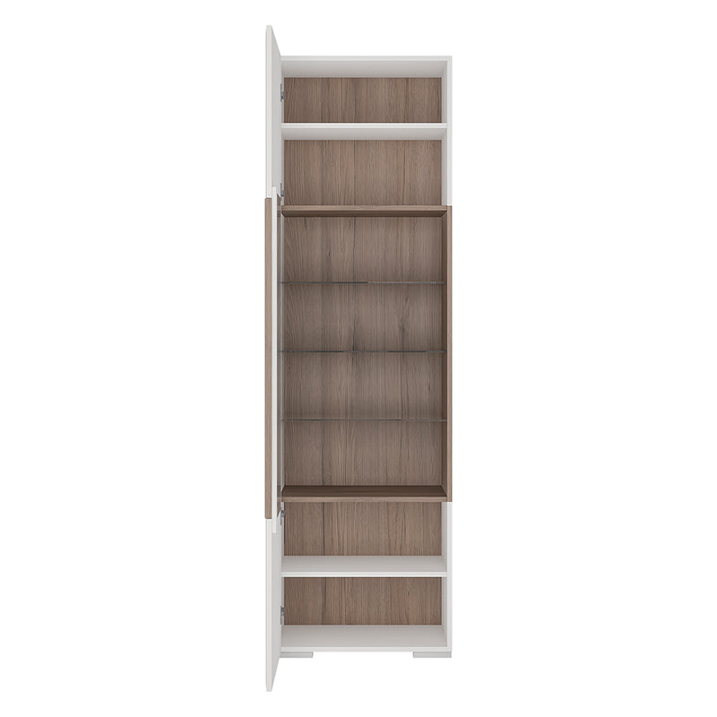 Toronto Tall Narrow Glazed Display Cabinet with Internal Shelves (inc. Plexi Lighting)
