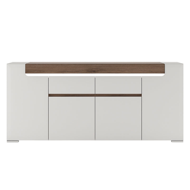 Toronto Wide 4 Door 2 Drawer Sideboard (inc. Plexi Lighting)