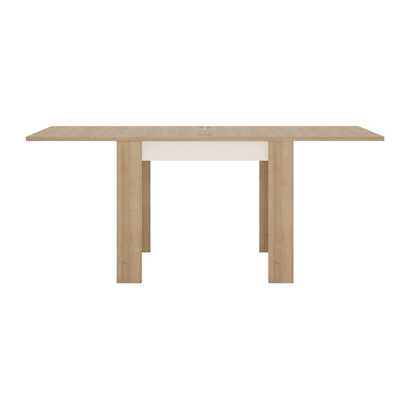 Lyon Small Extending Dining Table 90-180cm in Riviera Oak/White High Gloss